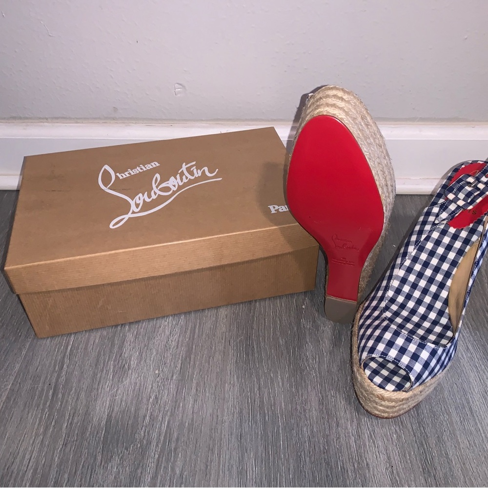 Christian Louboutin Blue and Red Espadrilles